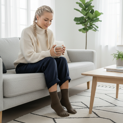 Heldekkende sokker med tåskillere