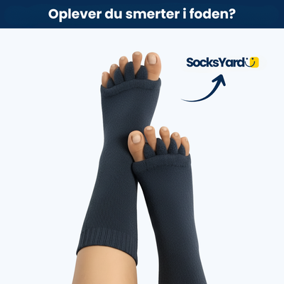 Sokker med tåseparatorer